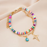 Pulsera de arcilla de colores bohemios